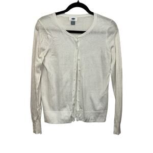 Old Navy Ivory Button Front Cardigan Small Lightweight Classic Sweater